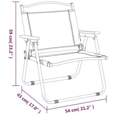 vidaXL Kempingové židle 2 ks černé 54 x 43 x 59 cm oxfordská látka