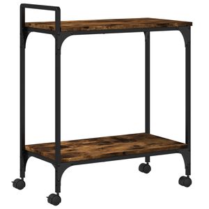 vidaXL Kuchyňsk&yacute; voz&iacute;k kouřov&yacute; dub 60,5x31x72,5 cm kompozitn&iacute; dřevo