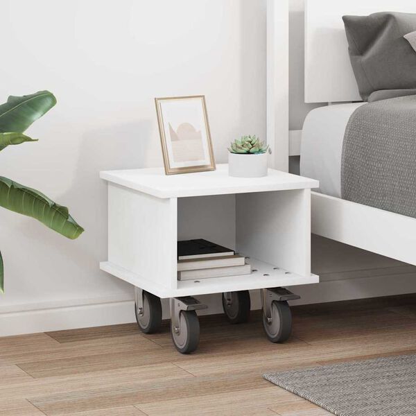 vidaXL Televizn&iacute; stojan B&iacute;l&aacute; 37 x 35 x 35 cm kompozitn&iacute; dřevo