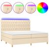vidaXL Box spring postel s matrac&iacute; a LED kr&eacute;mov&aacute; 200x200 cm textil