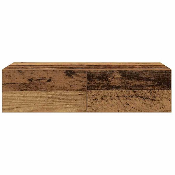 vidaXL N&aacute;stěnn&aacute; police se z&aacute;suvkami old wood 60x26,5x15 cm kompozit