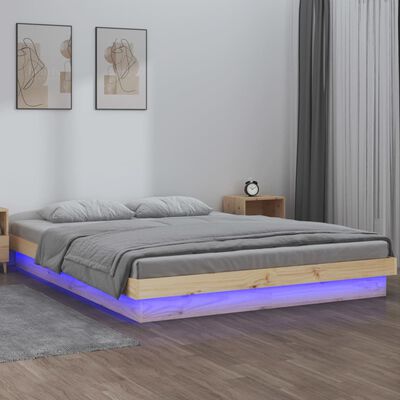 vidaXL Rám postele s LED světlem 120 x 200 cm masivní dřevo