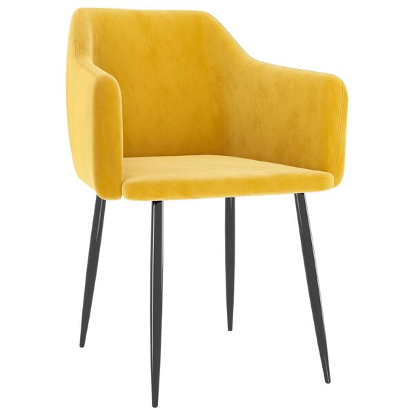 vidaXL J&iacute;deln&iacute; židle 2 ks hořčicově žlut&eacute; samet