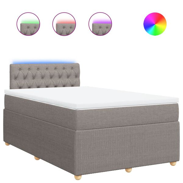 vidaXL Box spring postel s matrac&iacute; taupe 120x200 cm textil