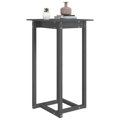 vidaXL Barový stolek šedý 60 x 60 x 110 cm masivní borové dřevo