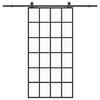 vidaXL Posuvn&eacute; dveře se sadou kov&aacute;n&iacute; čern&eacute; 102x205 cm ESG Glass