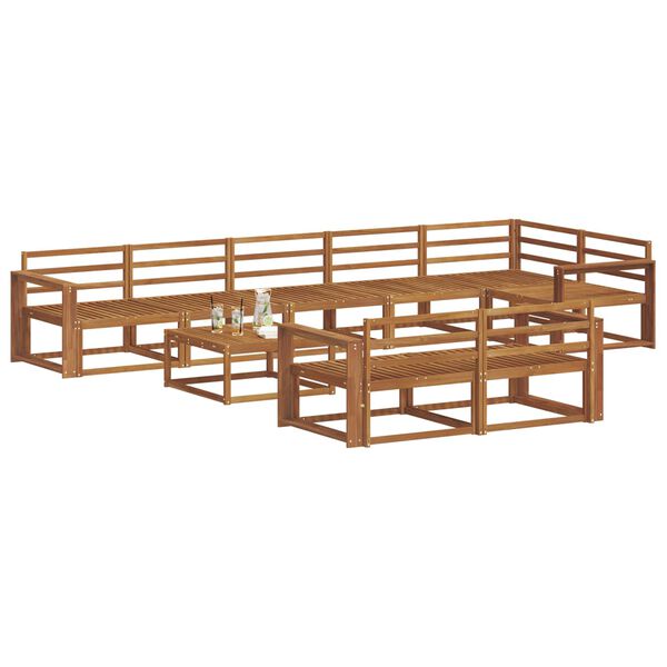 vidaXL Venkovn&iacute; pohovkov&aacute; souprava 9 pcs Př&iacute;rodn&iacute;