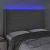 vidaXL Čelo postele s LED světle &scaron;ed&eacute; 147x16x118/128 cm textil