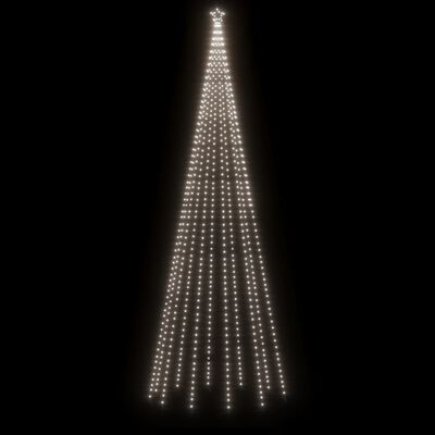 vidaXL Vánoční strom s hrotem 732 studených bílých LED diod 500 cm