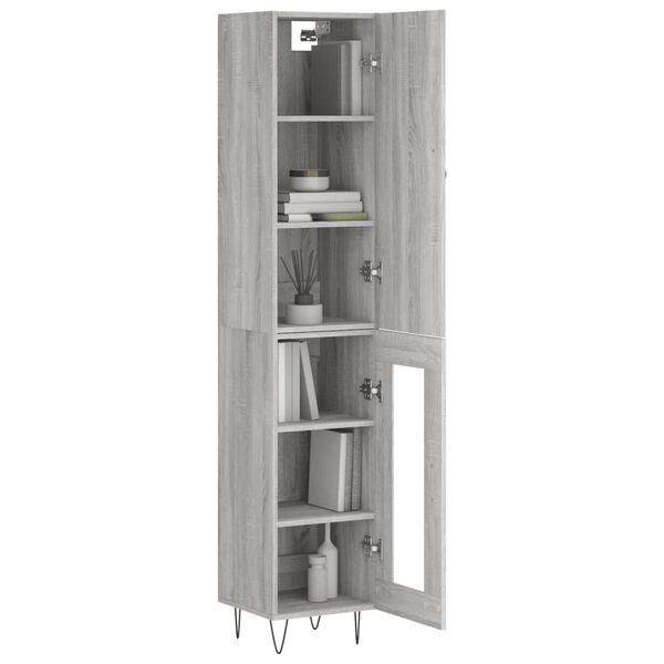 vidaXL Skř&iacute;ň highboard &scaron;ed&aacute; sonoma 34,5 x 34 x 180 cm kompozitn&iacute; dřevo