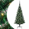 vidaXL Uměl&yacute; osvětlen&yacute; v&aacute;nočn&iacute; stromeček Zelen&aacute; 120 cm PVC a kov