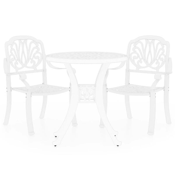 vidaXL 3dílný bistro set litý hliník bílý
