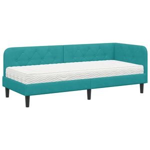 vidaXL Rohov&yacute; r&aacute;m postele Tyrkysov&aacute; 80 x 200 cm samet