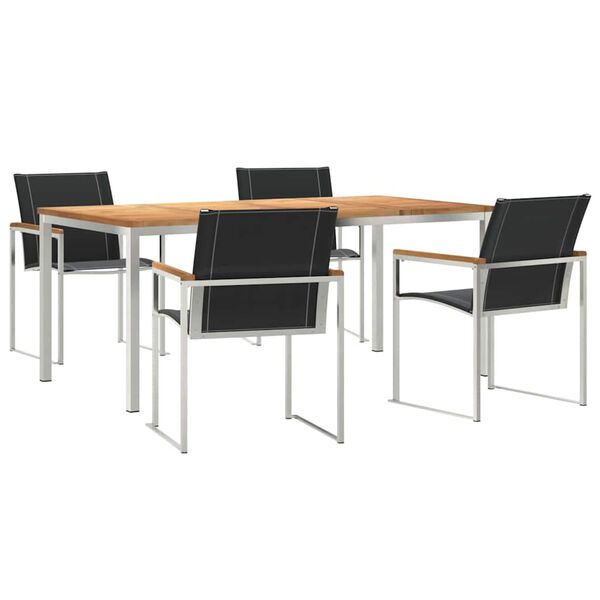 vidaXL Zahradníjídelníset 5 pcs Masivní teakové dřevo