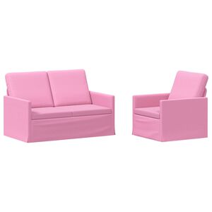 vidaXL Set pohovek 2 pcs Růžov&aacute; Textil
