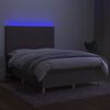 vidaXL Box spring postel s matrac&iacute; a LED taupe 140x200 cm textil