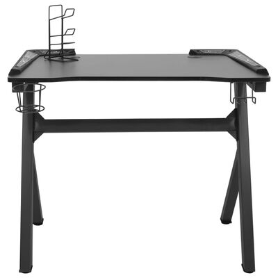 vidaXL Herní stůl s LED a nohami ve tvaru Y černý 110 x 60 x 75 cm