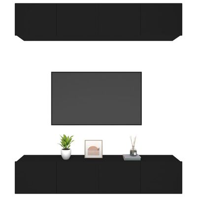 vidaXL TV skříňky 4 ks černé 80 x 30 x 30 cm kompozitní dřevo
