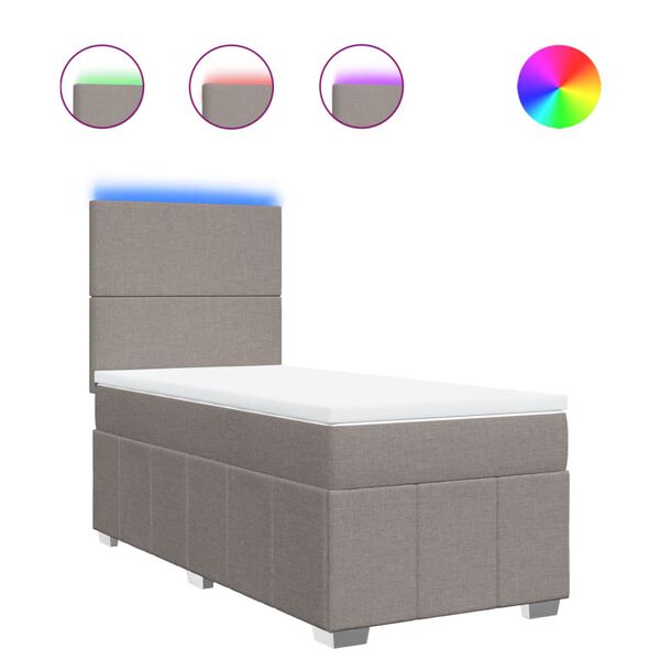 vidaXL Box spring postel s matrac&iacute; taupe 90x190 cm textil