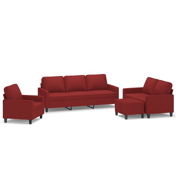 vidaXL 4d&iacute;ln&aacute; sedac&iacute; souprava s podu&scaron;kami v&iacute;nov&aacute; textil