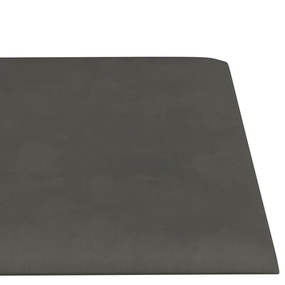 vidaXL Nástěnné panely 12 ks tmavě šedé 60 x 15 cm samet 1,08 m²