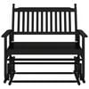 vidaXL Lavice glider černá 118 x 70 x 104,5 cm masivní topolové dřevo
