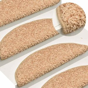vidaXL Schodov&eacute; rohože 15 ks 56 x 17 x 3 cm zlat&eacute; půlkulat&eacute;