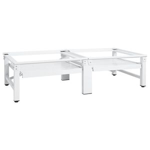 vidaXL Podstavec pod pračku a su&scaron;ičku s v&yacute;suvn&yacute;mi policemi b&iacute;l&yacute;