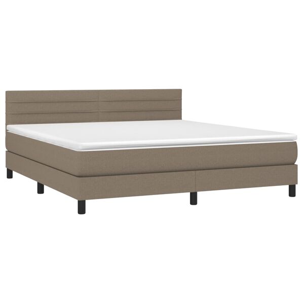 vidaXL Box spring postel s matrac&iacute; a LED taupe 160x200 cm textil