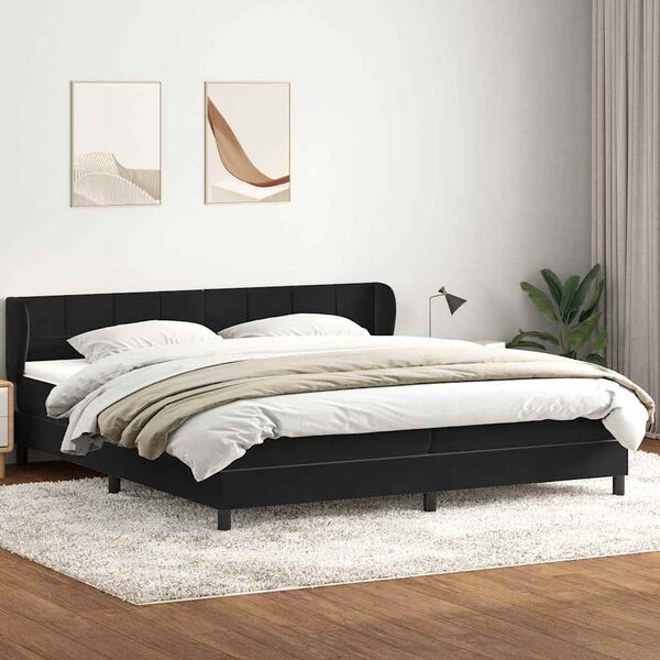 vidaXL Box spring postel s matracemi čern&aacute; 200x210 cm samet