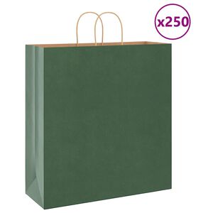 vidaXL Pap&iacute;rov&eacute; ta&scaron;ky 250 ks s uchy Zelen&aacute; 45x17x48 cm