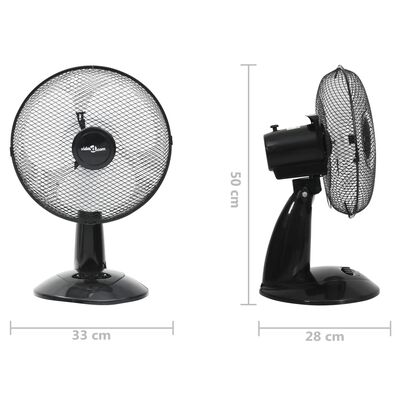 vidaXL Stolní ventilátor 3 rychlosti 30 cm 40 W černý