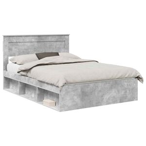 vidaXL R&aacute;m postele Betonově &scaron;ed&aacute; 150 x 200 cm Masivn&iacute; borov&eacute; dřevo