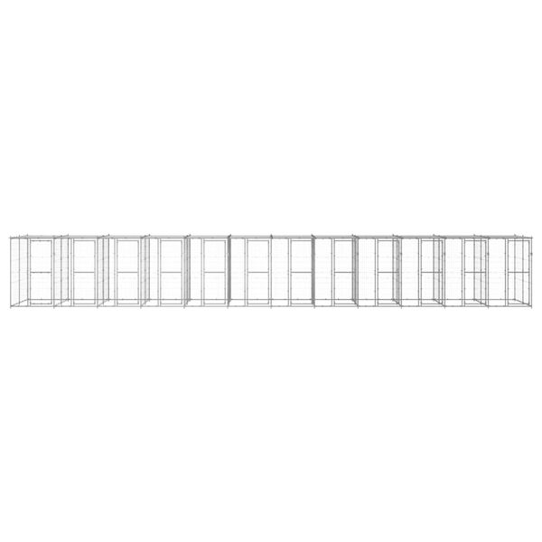 vidaXL Venkovn&iacute; ps&iacute; kotec se střechou pozinkovan&aacute; ocel 29,04 m&sup2;