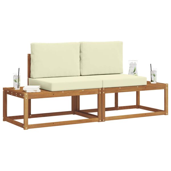 vidaXL Venkovn&iacute; pohovkov&aacute; souprava s pol&scaron;t&aacute;řem 2 pcs Př&iacute;rodn&iacute;