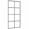 vidaXL Posuvn&eacute; dveře se sadou kov&aacute;n&iacute; čern&eacute; 102,5x205 cm ESG Glass