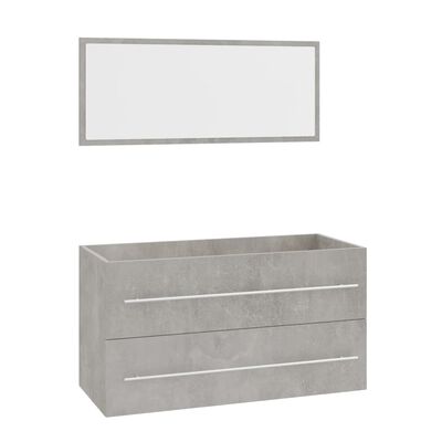vidaXL 3dílná sada koupelnového nábytku betonově šedá
