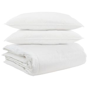 vidaXL Sada přikr&yacute;vek s pol&scaron;t&aacute;řem 3 pcs B&iacute;l&aacute; Peř&iacute;