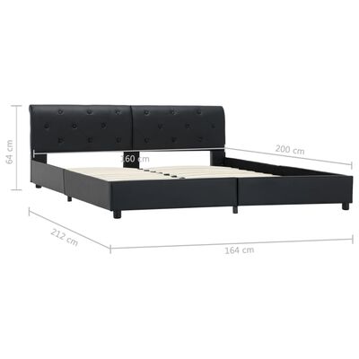 vidaXL Rám postele černý umělá kůže 160 x 200 cm