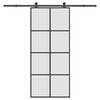 vidaXL Posuvn&eacute; dveře s kov&aacute;n&iacute;m 90x205 cm ESG sklo a hlin&iacute;k
