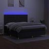 vidaXL Box spring postel s matrac&iacute; a LED čern&aacute; 160x200 cm textil