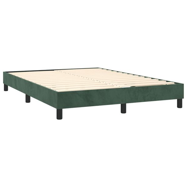 vidaXL Box spring postel s matrac&iacute; tmavě zelen&aacute; 140x190 cm samet