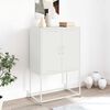 vidaXL Skř&iacute;ň highboard b&iacute;l&aacute; 68,5 x 38,5 x 107 cm ocel