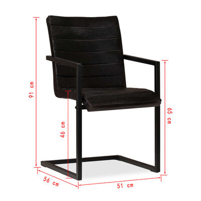 vidaXL Jídelní židle 4 ks antracitové pravá kůže