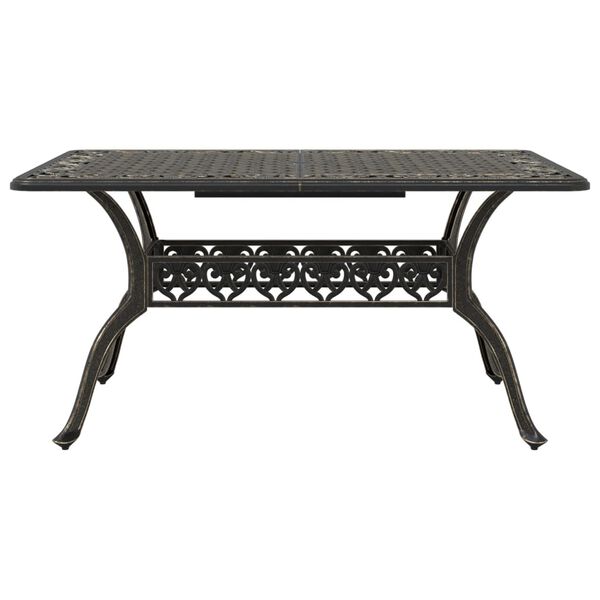 vidaXL 5d&iacute;ln&yacute; zahradn&iacute; j&iacute;deln&iacute; set bronzov&yacute; lit&yacute; hlin&iacute;k