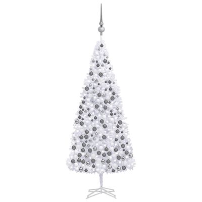 vidaXL Umělý vánoční stromek s LED diodami a sadou koulí 500 cm bílý