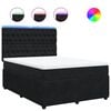 vidaXL Box spring postel s matrac&iacute; čern&aacute; 140 x 190 cm samet