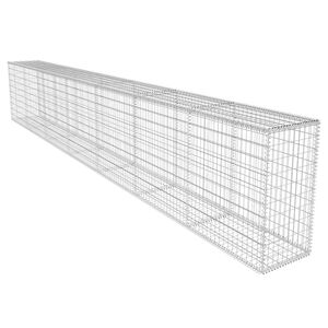 vidaXL Gabionov&aacute; zeď s v&iacute;kem pozinkovan&aacute; ocel 600 x 50 x 100 cm