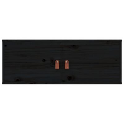 vidaXL Nástěnná skříňka černá 80 x 30 x 30 cm masivní borové dřevo