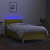vidaXL Box spring postel s matrac&iacute; a LED zelen&aacute; 90x200 cm textil